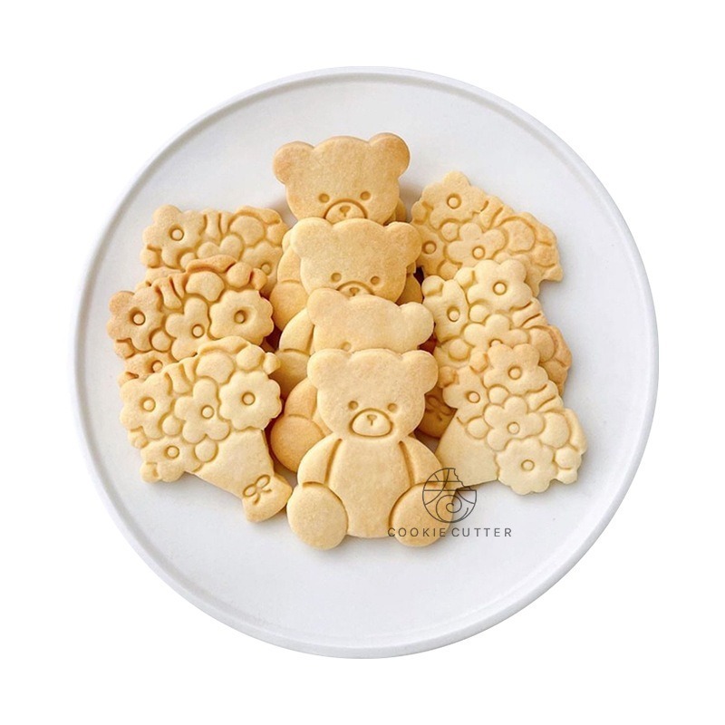 【巔品購物】貓咪餅乾模 小熊小花餅乾模 卡通餅乾模 花束餅乾模具 小貓餅乾模-細節圖2