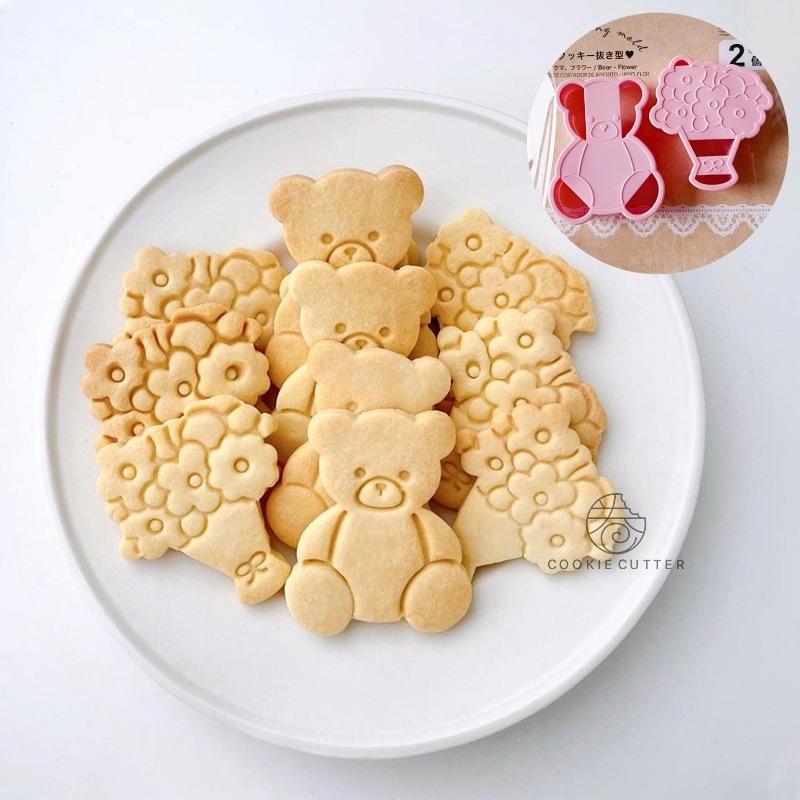 【巔品購物】貓咪餅乾模 小熊小花餅乾模 卡通餅乾模 花束餅乾模具 小貓餅乾模-細節圖3