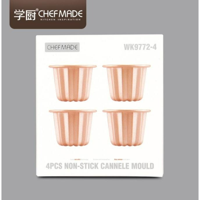 【巔品】 Chefmade學廚 (4入裝) 單顆可麗露模 可麗露烤模 天使之鈴模具 可麗露蛋糕模具-細節圖7