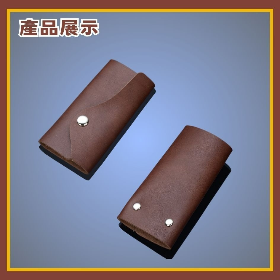 【巔品購物】6環扣牛皮鑰匙包 頭層皮鑰匙包 鈕扣鑰匙包 真皮鑰匙包-細節圖3