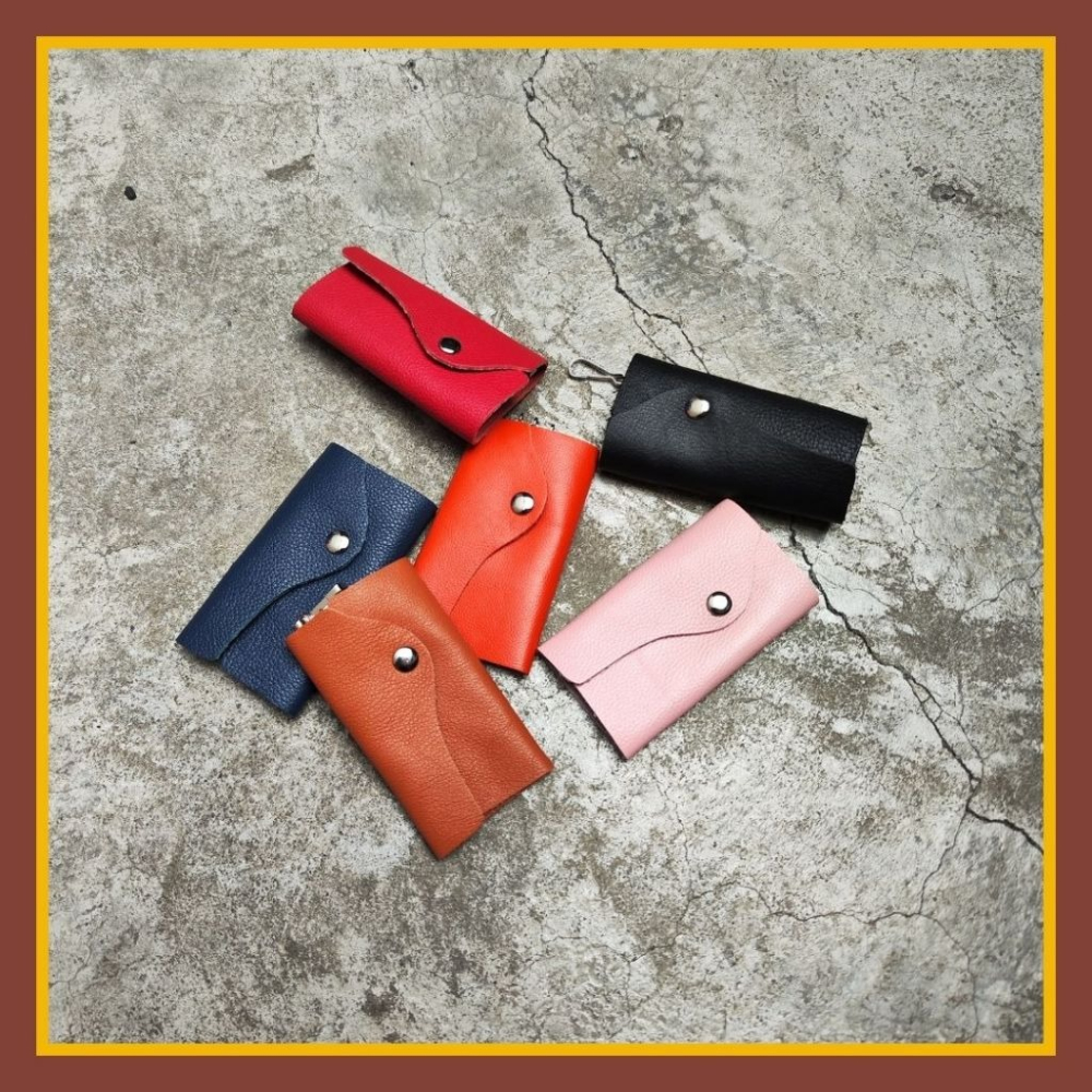 【巔品購物】6環扣牛皮鑰匙包 頭層皮鑰匙包 鈕扣鑰匙包 真皮鑰匙包-細節圖4