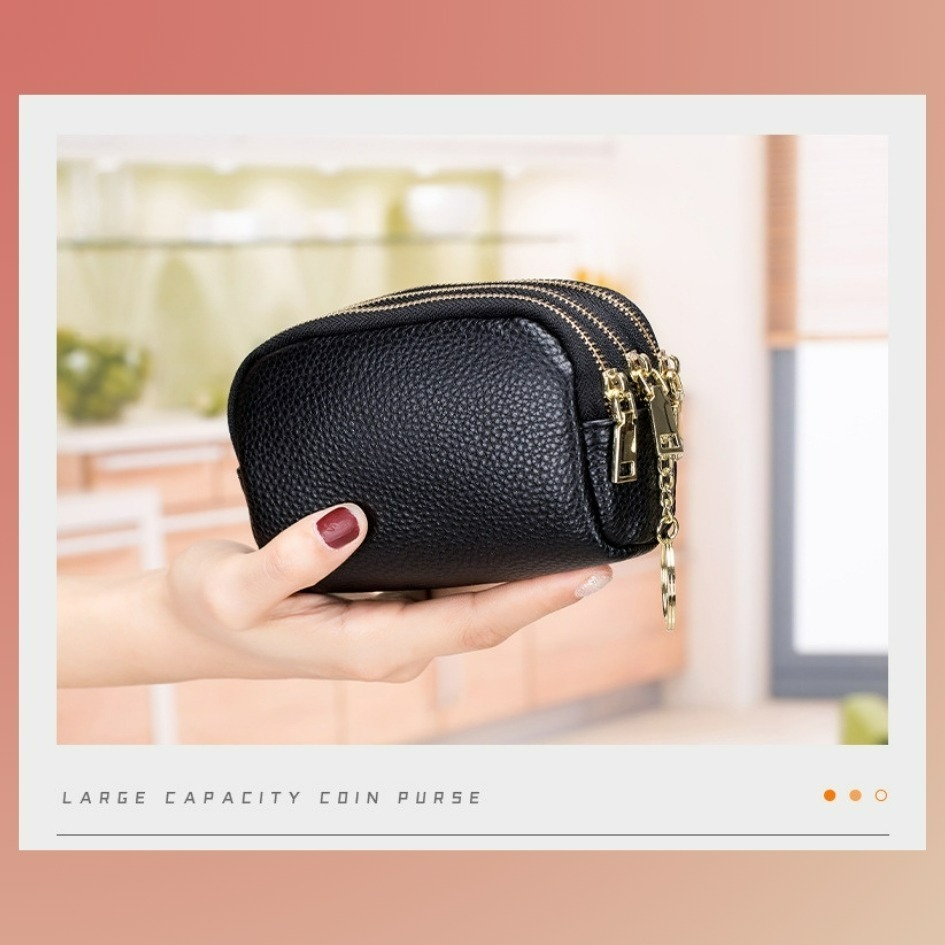 【巔品購物】韓式零錢包 頭層牛皮包 女版韓式錢包 真皮韓版錢包 牛皮 韓式 女版 零錢包 拉鍊皮包-細節圖6