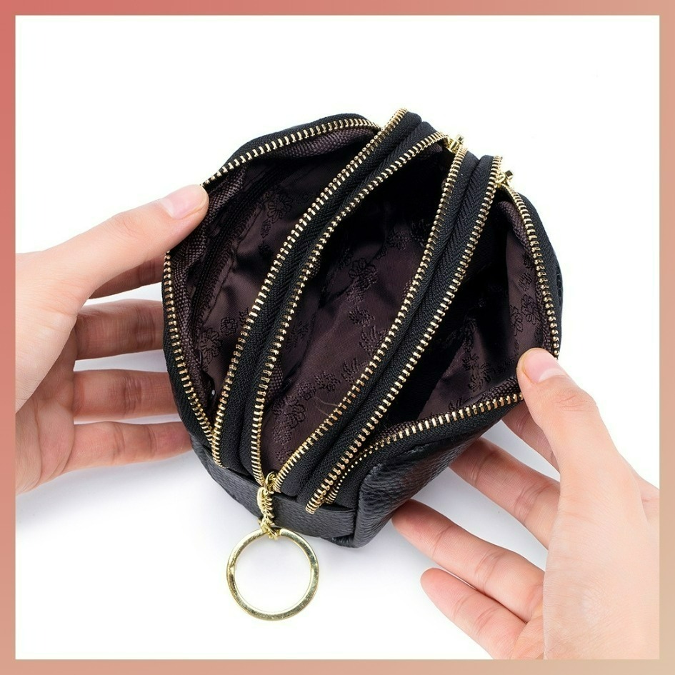 【巔品購物】韓式零錢包 頭層牛皮包 女版韓式錢包 真皮韓版錢包 牛皮 韓式 女版 零錢包 拉鍊皮包-細節圖8