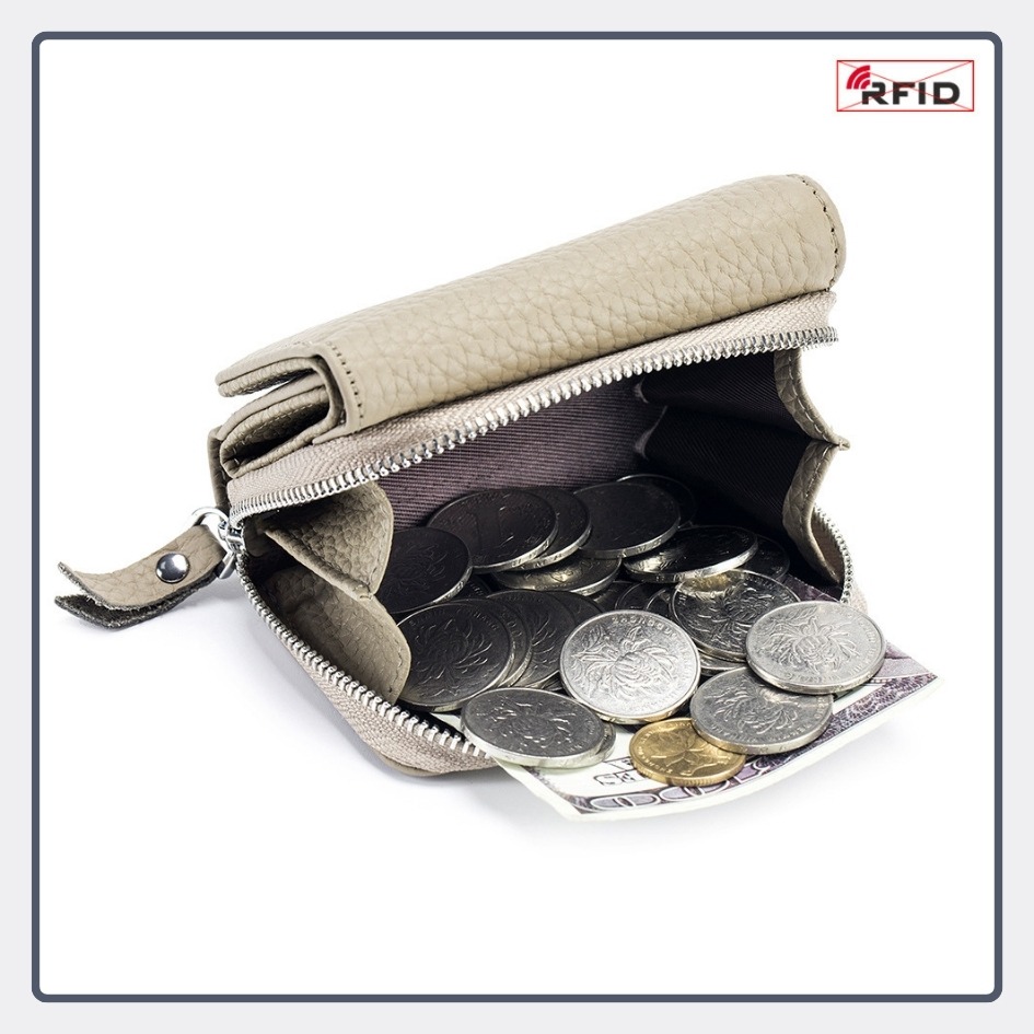 【巔品購物】日式三折短夾 和風牛皮皮夾 防盜刷皮夾 日版淑女風 皮夾 真皮皮夾 迷你皮夾 三折皮夾-細節圖3