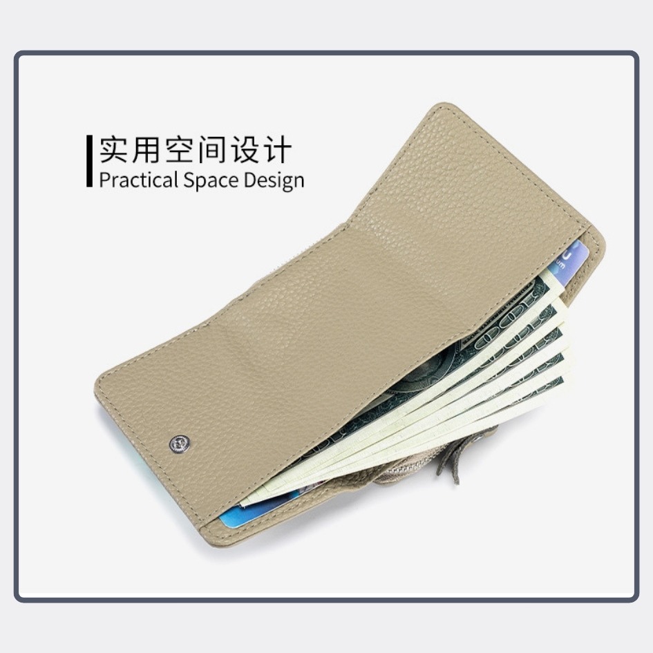 【巔品購物】日式三折短夾 和風牛皮皮夾 防盜刷皮夾 日版淑女風 皮夾 真皮皮夾 迷你皮夾 三折皮夾-細節圖7