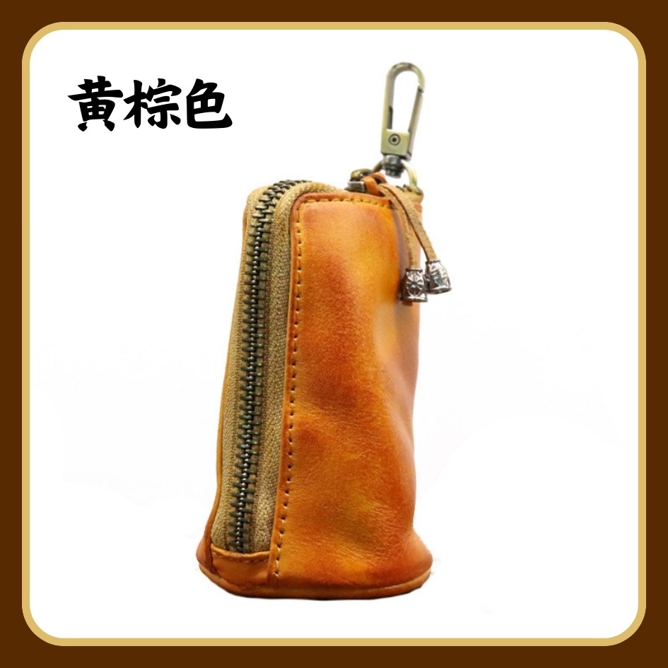 【巔品購物】植鞣皮鑰匙包 植鞣皮包 復古鑰匙包 鑰匙包 立體圓筒鑰匙包 頭層皮 植鞣皮 真皮-規格圖9