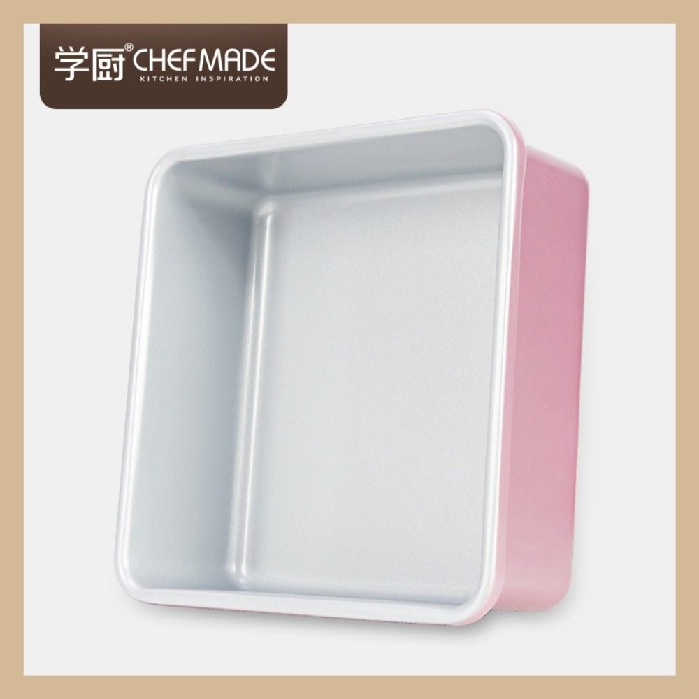 【巔品購物】8吋方型不粘烤模 玫瑰金 加高加厚 碳鋼材質 古早味蛋糕模 不粘模 不沾模-細節圖2