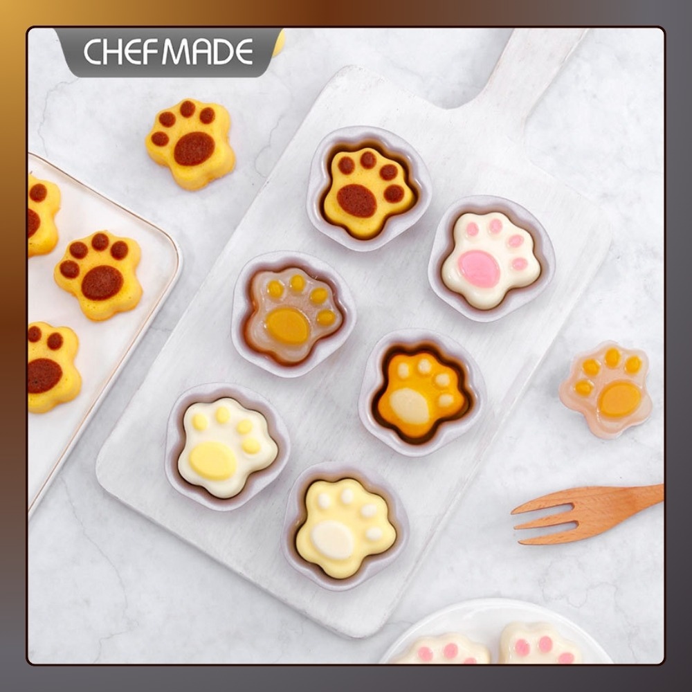 【巔品購物】chefmade 學廚 貓爪模6件套 不粘烤模 貓爪模 喵爪模 貓爪蛋糕模 可愛蛋糕模-細節圖2