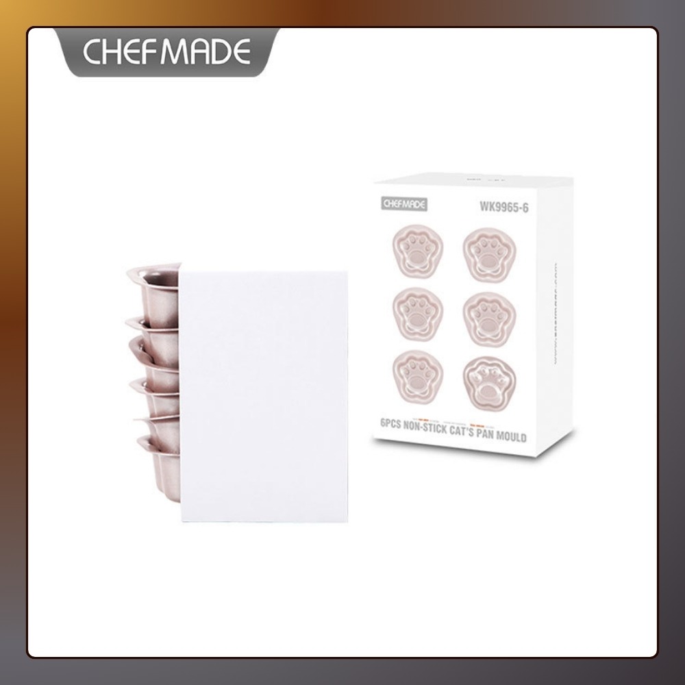 【巔品購物】chefmade 學廚 貓爪模6件套 不粘烤模 貓爪模 喵爪模 貓爪蛋糕模 可愛蛋糕模-細節圖5