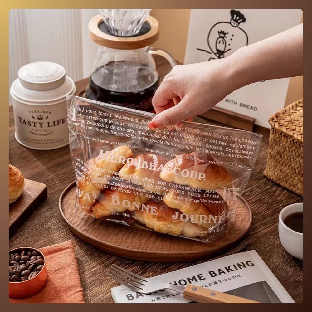 【巔品購物】法文點心袋 自黏麵包袋 麵包袋 自黏袋 點心袋 甜點袋 食品包裝袋-細節圖4