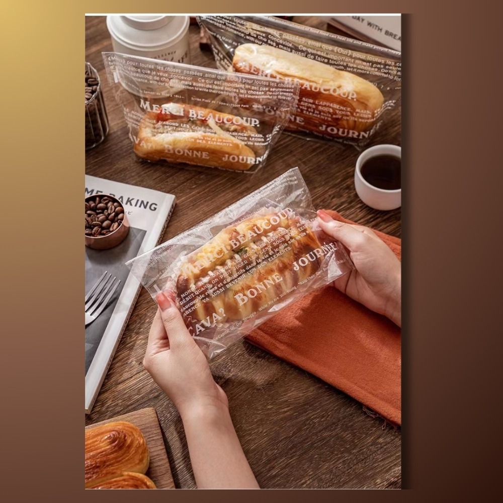 【巔品購物】法文點心袋 自黏麵包袋 麵包袋 自黏袋 點心袋 甜點袋 食品包裝袋-細節圖6