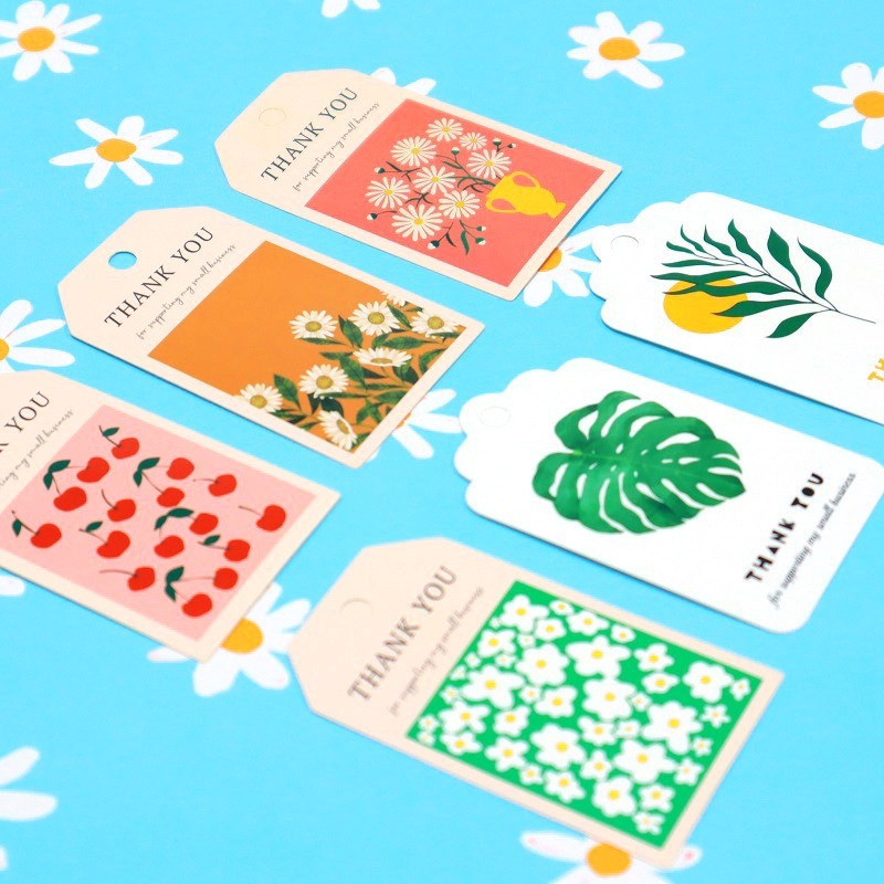 【巔品】✅發票&現貨 圓形牛皮紙 吊牌 白卡紙 50片/100片附麻繩 Thank You/Handmade 復古吊牌-細節圖8