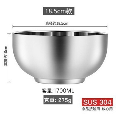 【巔品】✅發票 304/316 不鏽鋼碗 金尊雙層隔熱碗 防燙湯碗 家用餐具 防摔飯碗 創意麵碗 隔熱碗 金樽碗 中式-規格圖1