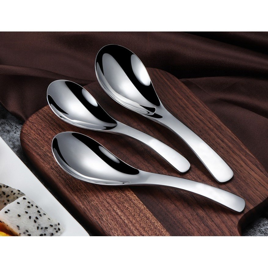 【巔品購物】✅發票 304不鏽鋼湯匙 加厚加深勺頭 家用湯匙 喝湯勺 宮廷圓頭勺-細節圖4