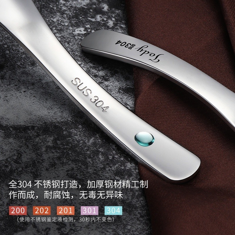 【巔品購物】✅發票 304不鏽鋼湯匙 加厚加深勺頭 家用湯匙 喝湯勺 宮廷圓頭勺-細節圖5