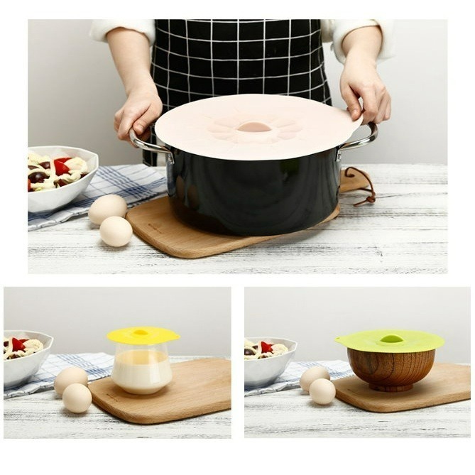 【巔品購物】【✅發票 現貨】(單個)廚房家用矽膠保鮮蓋 矽膠微波爐蓋 矽膠鍋蓋碗蓋-細節圖3