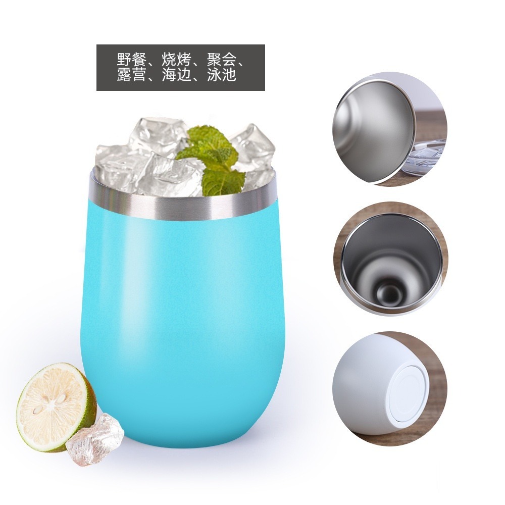 【巔品】✅發票 304不鏽鋼蛋殼杯 雙層保溫隨手杯 蛋殼杯 雙層不鏽鋼水杯 咖啡保溫杯 保冷杯 噴塑雞蛋杯 杯子 隨手杯-細節圖3