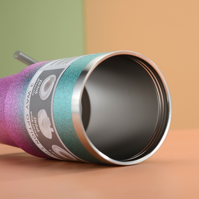 【巔品購物】304不鏽鋼保溫杯 鑽石杯20oz/30oz 冰霸杯 汽車杯 吸管杯 保溫杯 車載杯 不鏽鋼杯 彩鑽杯-細節圖4