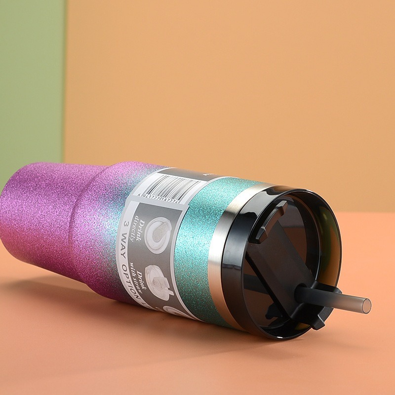 【巔品購物】304不鏽鋼保溫杯 鑽石杯20oz/30oz 冰霸杯 汽車杯 吸管杯 保溫杯 車載杯 不鏽鋼杯 彩鑽杯-細節圖9