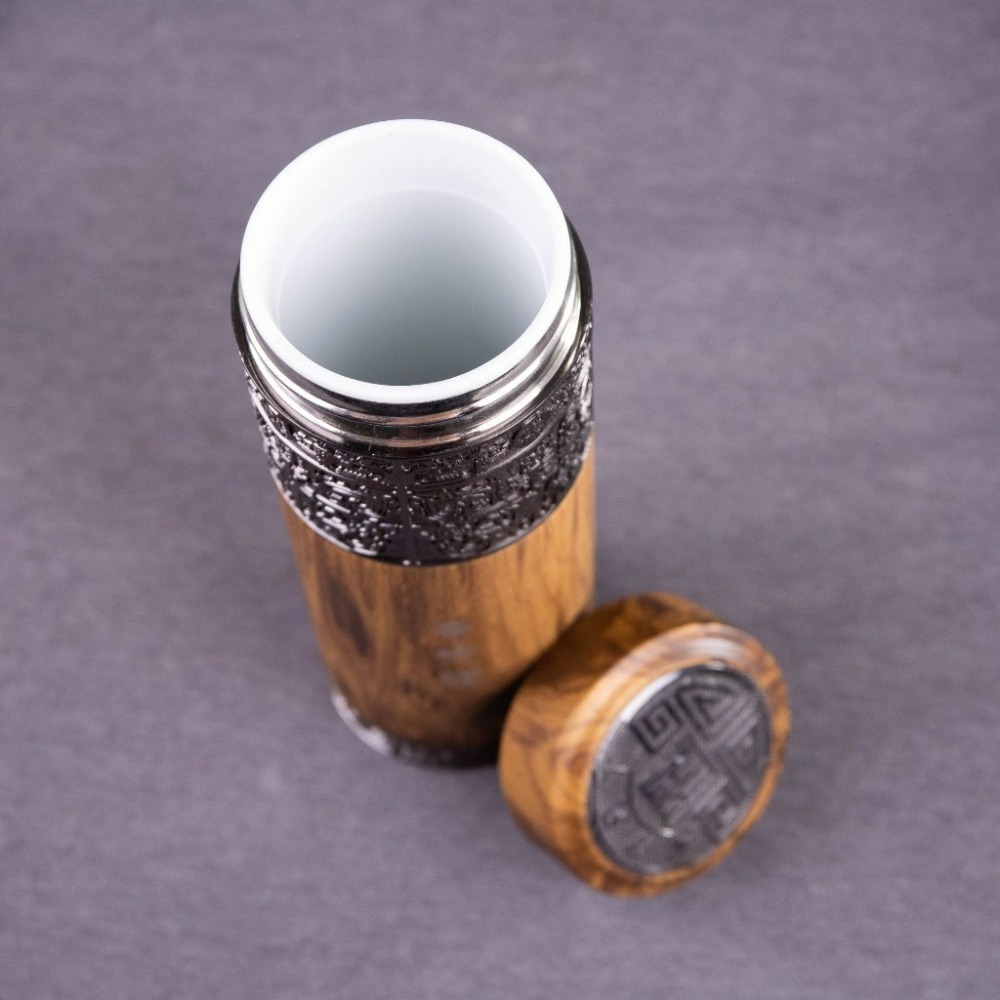 【巔品】【景德鎮】350ml全陶瓷雙層內膽保溫杯 304外殼 全瓷內膽隨行杯 家用咖啡杯 辦公杯 自帶杯 可樂杯 飲料杯-細節圖5