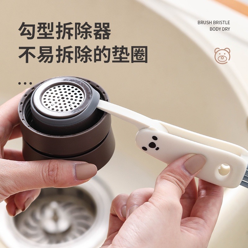 【巔品】加長木柄杯刷 清潔神器 無死角奶瓶刷 保溫杯清潔刷 長柄海綿洗杯刷 毛刷子 長桿刷清潔海綿刷 玻璃吸管刷 不鏽鋼-細節圖9