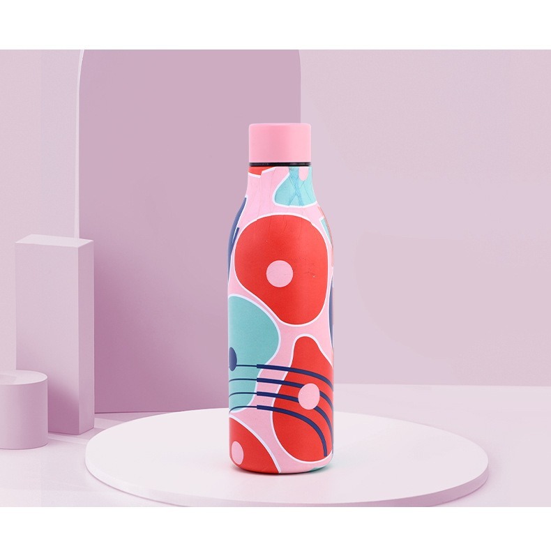 【巔品購物】304不鏽鋼運動瓶 漆轉印/橡膠漆 可樂瓶 雙層304不銹鋼戶外運動水瓶漆染印紅酒瓶保溫水杯 保溫杯 保溫瓶-規格圖9