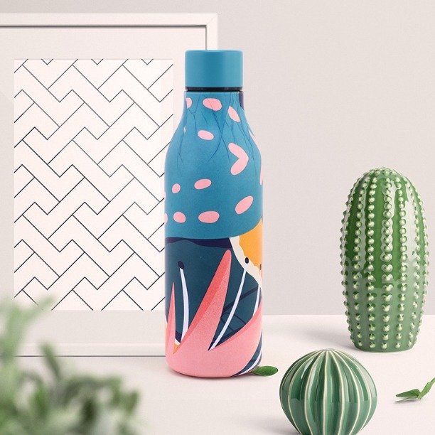 【巔品購物】304不鏽鋼運動瓶 漆轉印/橡膠漆 可樂瓶 雙層304不銹鋼戶外運動水瓶漆染印紅酒瓶保溫水杯 保溫杯 保溫瓶-規格圖9