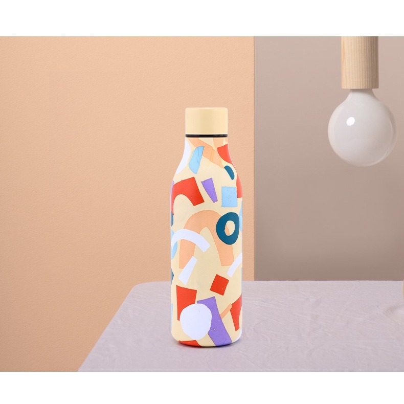 【巔品購物】304不鏽鋼運動瓶 漆轉印/橡膠漆 可樂瓶 雙層304不銹鋼戶外運動水瓶漆染印紅酒瓶保溫水杯 保溫杯 保溫瓶-規格圖9