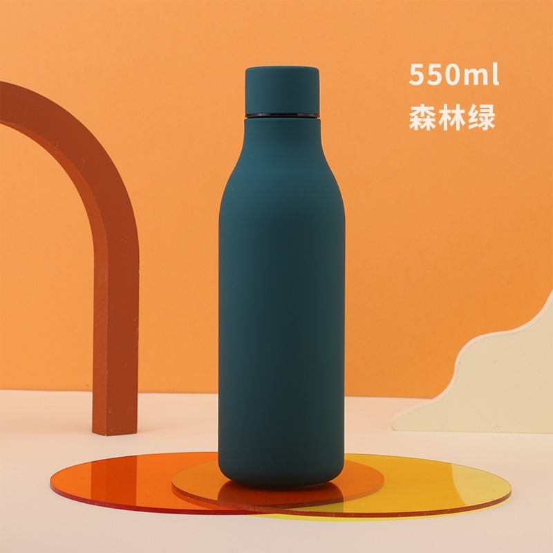 【巔品購物】304不鏽鋼運動瓶 漆轉印/橡膠漆 可樂瓶 雙層304不銹鋼戶外運動水瓶漆染印紅酒瓶保溫水杯 保溫杯 保溫瓶-規格圖9