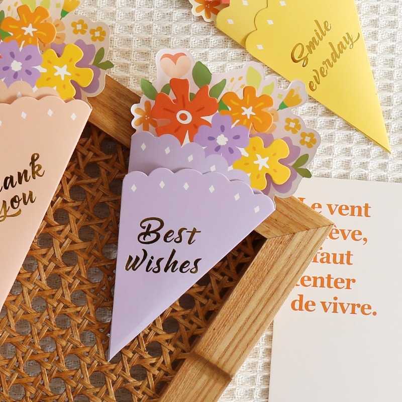 【巔品】✅發票 花束感謝卡 情人節花束卡片 母親節花束感謝卡 賀卡 禮品卡 卡片 感謝卡 邀請卡 母親節花束卡片 謝卡-細節圖2