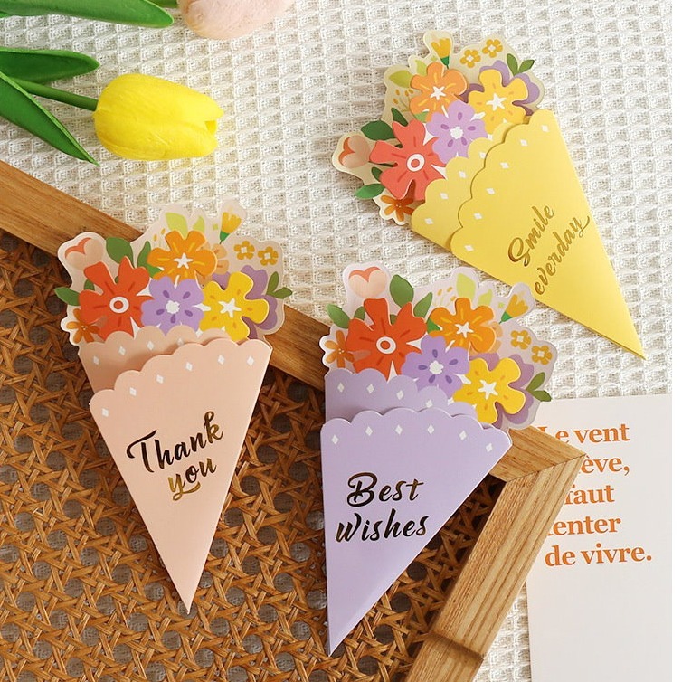 【巔品】✅發票 花束感謝卡 情人節花束卡片 母親節花束感謝卡 賀卡 禮品卡 卡片 感謝卡 邀請卡 母親節花束卡片 謝卡-規格圖6