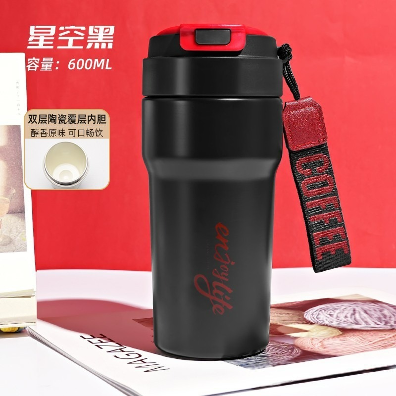 【巔品】✅發票 600ml雙層陶瓷塗層保溫杯 陶磁內膽保溫杯 陶瓷保溫杯 咖啡保溫杯  杯子 保溫杯 隨行杯 水壺 陶瓷-規格圖6