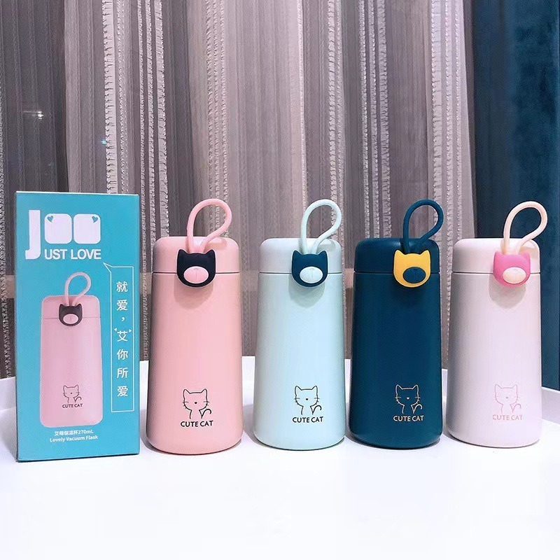 【巔品】X＆W/艾可思喵喵杯 304不鏽鋼  270ml 艾萌可愛貓貓保溫杯 不鏽鋼水壺 不銹鋼保溫杯 喵喵保溫壺 杯子-細節圖6