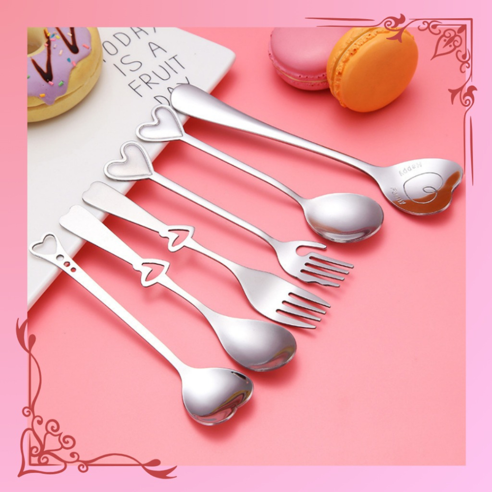 【巔品購物】心型咖啡勺 愛心甜點勺 情侶湯匙 新型攪拌棒 小湯匙 甜點匙 精巧餐具-細節圖3