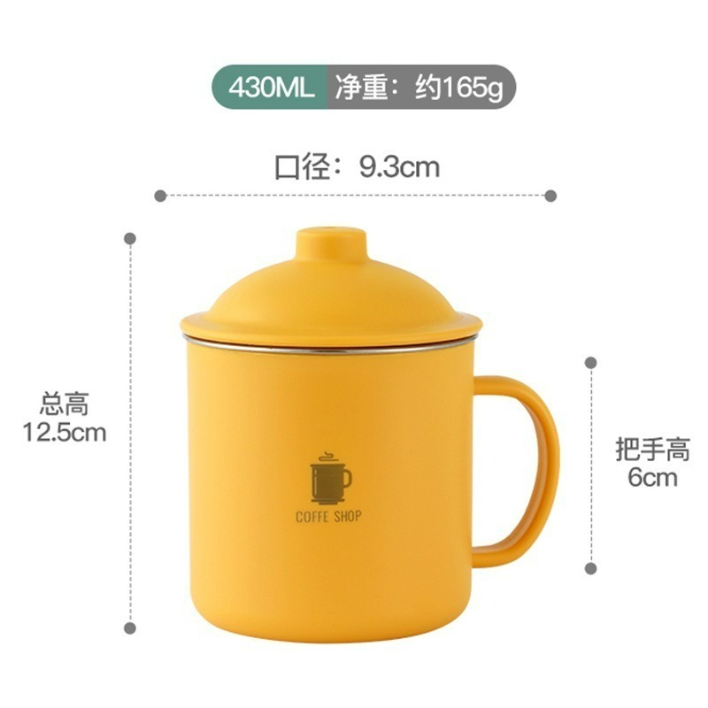 【巔品】【304不鏽鋼】430ml 馬克杯 咖啡杯 不鏽鋼杯 不鏽鋼咖啡杯 304內膽 304水杯 水杯 杯子 漱口杯-規格圖9
