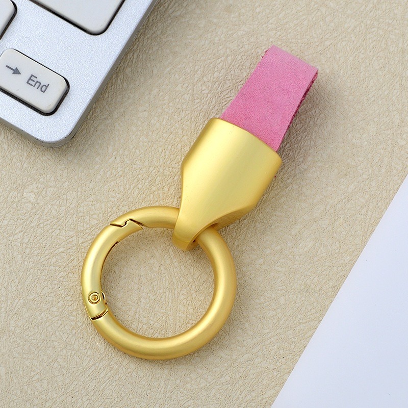 【巔品購物】 真皮合金鑰匙扣 鑰匙吊環 鋅合金鑰匙圈 合金材質 鑰匙配件 汽車鑰匙吊帶-規格圖1