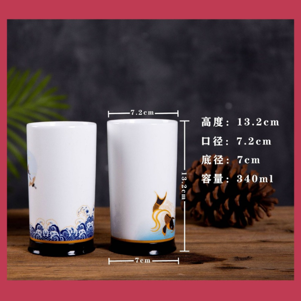 【巔品購物】陶瓷養身杯 遠紅外線水杯 富氫水杯 富氫水轉換杯 陶瓷杯 340ml 杯子 鹼性水 負氫水-細節圖7