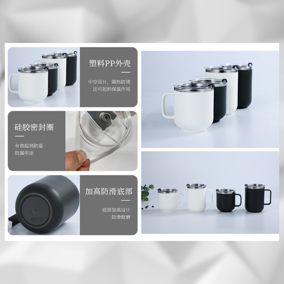 【巔品購物】【歐式風格】500ml 咖啡杯 304不鏽鋼拿鐵杯 不鏽鋼杯 有蓋馬克杯 304杯子 不鏽鋼水杯-細節圖6