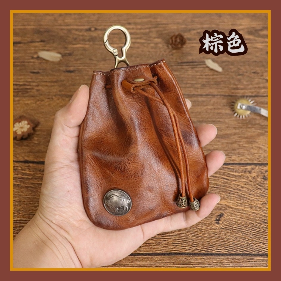 【巔品購物】日式女版 植鞣皮錢包 頭層皮錢袋 真皮錢袋 迷你錢包 束口錢包-規格圖9