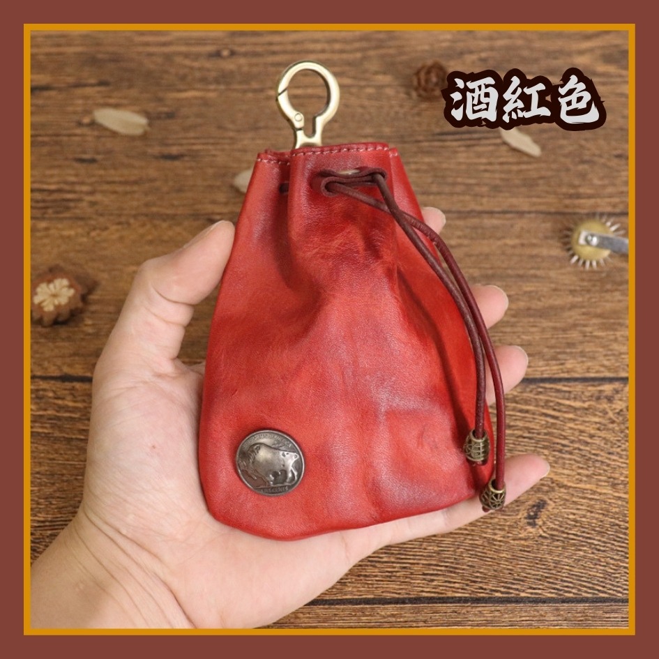 【巔品購物】日式女版 植鞣皮錢包 頭層皮錢袋 真皮錢袋 迷你錢包 束口錢包-規格圖9