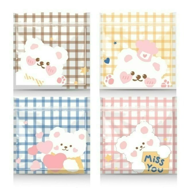 【巔品】✅發票 50入方形夾鏈袋 籃框雲朵熊 4合1 夾鏈袋 餅乾袋 糖果袋 夾鍊袋 自封袋 自立袋 點心袋 食品包裝袋-規格圖11