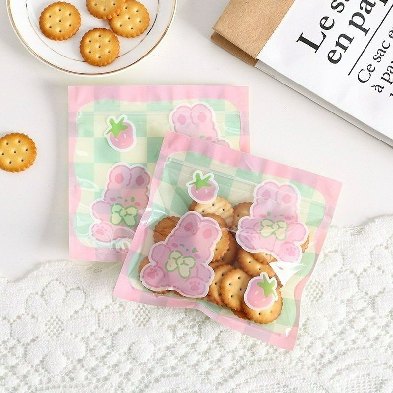 (13)粉色兔-方形夾鏈袋