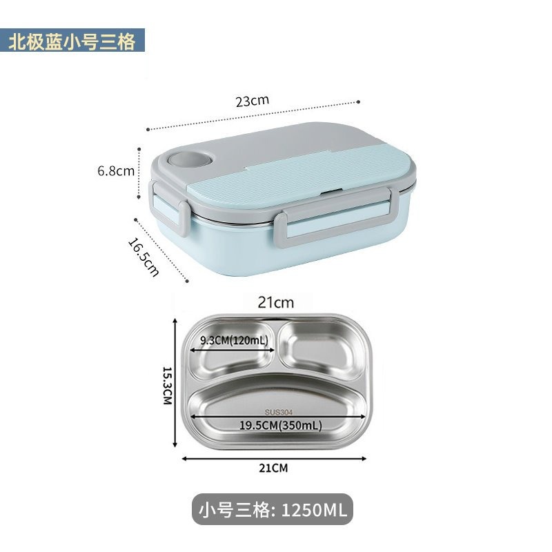 【巔品購物】【可進微波爐】304不鏽鋼便當盒 微波加熱 隔水保溫 便當盒 午餐盒 密封便當盒 上班族自帶餐盒 學生餐盒-規格圖9