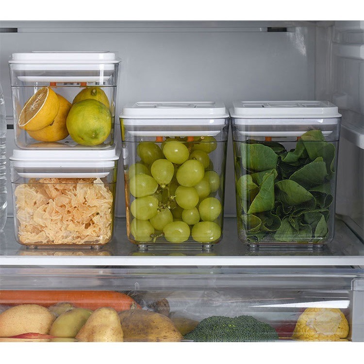 【巔品購物】新款AS材質 一鍵開蓋密封罐 方形密封罐 按壓蓋子 一鍵按壓 收納罐 收納盒 奶粉罐 透明保鮮盒 塑膠 塑料-細節圖8