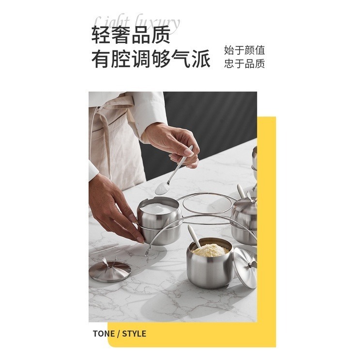 【巔品購物】✅發票 304不鏽鋼調味罐(附湯匙) 調味罐 佐料罐 糖罐 胡椒罐 調料罐 調味盒-細節圖4