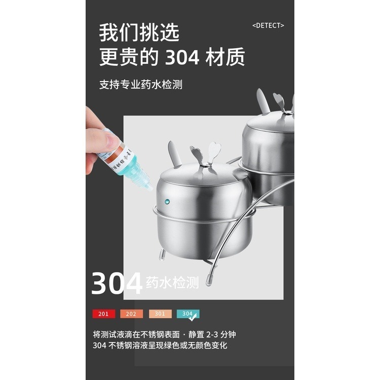 【巔品購物】✅發票 304不鏽鋼調味罐(附湯匙) 調味罐 佐料罐 糖罐 胡椒罐 調料罐 調味盒-細節圖6
