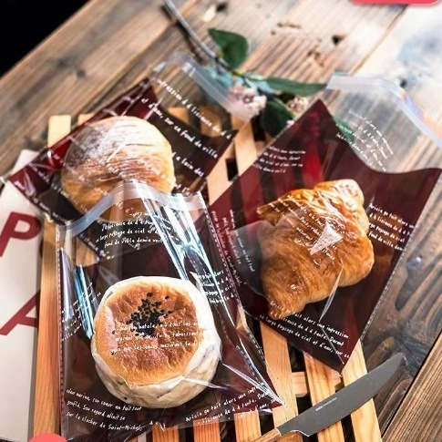 【巔品購物】自黏袋 歐風包裝袋 麵包包裝袋 甜點自黏袋 烘焙食品袋 一次性食品包裝袋-細節圖7