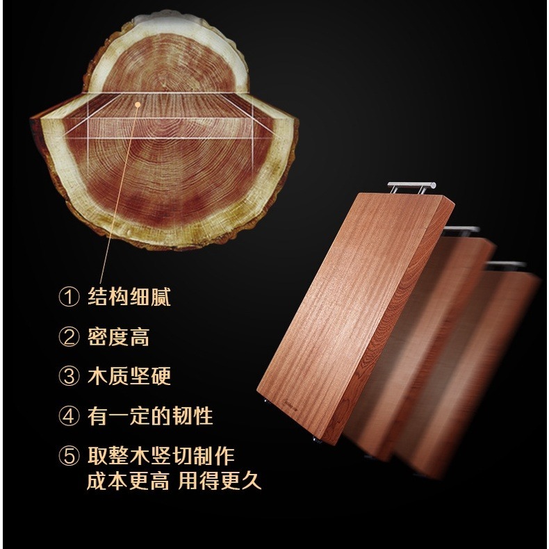 【巔品購物】✅發票 花梨木砧板 廚房砧板 烏檀木砧板 家用砧板 抗菌雙面兩用砧板 整實木案板 黑檀木砧板 LFGB認證-細節圖6