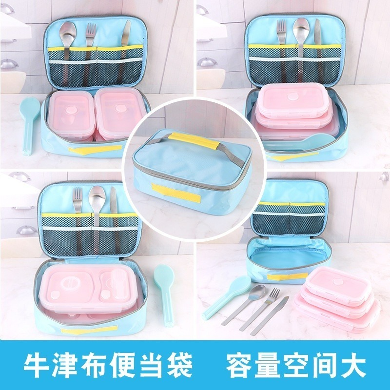 【巔品購物】✅發票 FDA標準 折疊矽膠保鮮盒 摺疊矽膠餐盒 食品級可折疊矽膠飯盒 微波爐便當盒 便攜塑料午餐盒-細節圖2