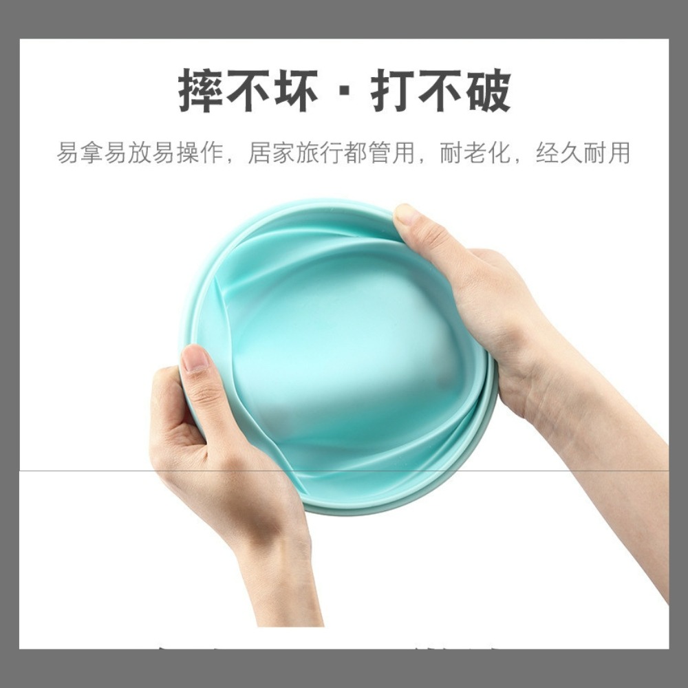 【巔品購物】✅發票 FDA標準 折疊矽膠保鮮盒 摺疊矽膠餐盒 食品級可折疊矽膠飯盒 微波爐便當盒 便攜塑料午餐盒-細節圖9